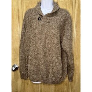 Joseph Abboud Men's Large Brown Shawl Collar Cardigan Sweater